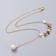 Collares pendientes de perlas individuales NJEW-JN02710-03-1