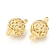 Brass Micro Pave Clear Cubic Zirconia Connector Charms KK-P228-70G-1