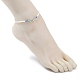 Tibetan Style Alloy Dolphin & Seed Beaded Stretch Anklet for Women AJEW-AN00558-4