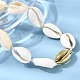 Женские бусины из нержавеющей стали 304 и натуральных ракушек каури NJEW-F356-03G-2