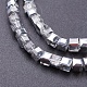 Half Plated Faceted Cube Electroplate Glass Beads Strands X-EGLA-D018-3x3mm-19-3