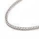 Collar de cadenas de trigo de plata de ley 925 chapada en rodio para mujer STER-I021-03B-P-2