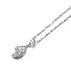 TINYSAND 925 Sterling Silver Tear of Joy Cubic Zirconia Pendant Necklace TS-N399-G-16-2