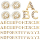 Olycraft 104 Stück (4 Sets) goldene Strass-Buchstaben-Nagelstecker MRMJ-OC0003-19-1
