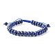Bracelets de perles tressés réglables en lapis-lazuli naturel BJEW-F369-A15-2