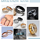 Unicraftale 16 шт. 8 размера кольцо из титановой стали с рифлением для мужчин и женщин RJEW-UN0002-63-6