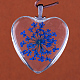 Сердца сплава стеклянные подвески X-GLAA-Q049-25mm-03P-2