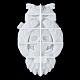 ハロウィンフクロウスカルキャンドルホルダー DIY シリコンモールド  壁フローティングシェルフ燭台金型  樹脂石膏セメント鋳型  ホワイト  99~235x75~143x13.5~21mm  内径：80~215x70~133mm  2個/セット SIL-F007-05-6