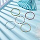 Set di braccialetti elastici con perline di semi di vetro da 5 pz e 5 colori per donna BJEW-JB08618-2