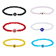 Fibloom 6 pz 6 colori acrilico malocchio e braccialetti elasticizzati con perline di vetro BJEW-FI0001-22-1