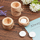 GORGECRAFT 3Pcs 3 Styles Natural Pine Wood Candle Holder AJEW-GF0002-78-5