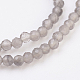 Chapelets de perles de quartz fumées naturelles G-F568-129-3mm-3