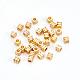 BENECREAT 50Pcs 18K Gold Plated Brass Beads Grooved Cube Beads 2mm Hole Beads(3x3x3mm) for Necklaces KK-BC0005-82G-7
