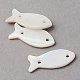 シーシェルコネクター  魚  乳白色  22~24x9.5~10.5x1.5~2.5mm  穴：1.5mm X-SSHEL-Q296-24-1