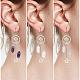 Boucles d'oreilles chandelier en quartz rose naturel EJEW-SW00017-03-7