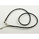 Platinum Plated Imitation Leather Necklace Cord X-NFS001Y-2