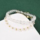 Комплект браслетов из натурального кварцевого хрусталя для женщин BJEW-G752-02G-09-2
