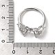 925 anello regolabile in argento sterling placcato in rodio con micro pavè di zirconi STER-NH0001-58P-4