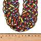 Многорядные ожерелья из стеклянных бусин NJEW-H063-03G-3