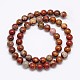 Natural Red Picture Jasper Round Beads Strands G-N0166-02-12mm-3