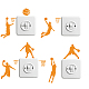 Mayjoydiy 4 шт. трафареты для баскетболистов трафареты для баскетбола стрельба дриблинг баскетбольная тема шаблон 7.8 × 7.8 дюйма с кистью декор на стенах тканевая мебель DIY-MA0001-94-6
