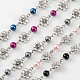 Handmade Round Glass Pearl Beads Chains for Necklaces Bracelets Making AJEW-JB00080-1