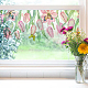 ポリ塩化ビニールの窓の静的なステッカー  長方形  窓の装飾用  花  380x1160mm AJEW-WH0385-0003-6