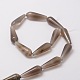 Natural Gray Agate Teardrop Beads Strands G-E329-29C-2