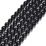 Perles en pierres gemme, noir onyx, naturel facetté(128 facettes) rond, teints et chauffée, 12mm, Trou: 1mm, 15 pouce