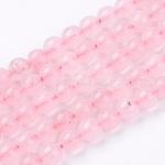 Chapelets de perles en quartz rose naturel, ronde, 6mm, Trou: 1mm, Environ 63 pcs/chapelet, 14.9 pouce