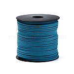 Eco-Friendly Faux Suede Cord, Faux Suede Lace, Steel Blue, 3.0x1.4mm, about 98.42 yards(90m)/roll