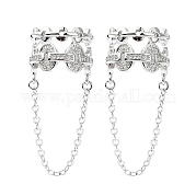 Серьги-каффы из латуни с микропаве и кубическим цирконием EJEW-C086-17P