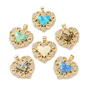 Латунные микропаве прозрачные подвески с фианитом KK-S048-12G
