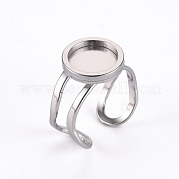 201 Stainless Steel Cuff Pad Ring Settings STAS-S080-040A-P
