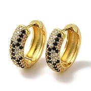 Серьги-кольца из латуни с микропаве из кубического циркония EJEW-B062-30G-01