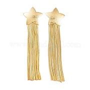 Серьги из латуни со звездами EJEW-S219-10G