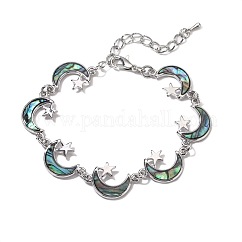 Pulseras de eslabones de concha de abulón natural/concha de paua para mujer