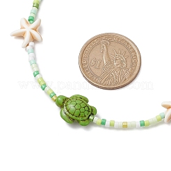 Ожерелья с подвесками из синтетической бирюзы&nbsp;NJEW-JN05112