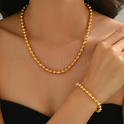 Комплекты браслетов и ожерелий из латунных круглых бусин в ближневосточном стиле для женщин ZM2774