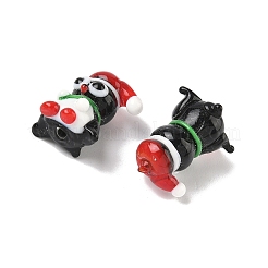 Рождественские бусины лэмпворк ручной работы LAMP-D004-01