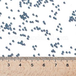 MIYUKIラウンドロカイユビーズ  日本製シードビーズ  （rr2030)マットメタリックスチールブルー光沢  15/0  1.5mm  穴：0.7mm  約5555PCS /ボトル  10 G /ボトル&nbsp;SEED-JP0010-RR2030