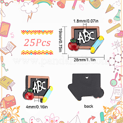 25 шт. подвески из непрозрачной смолы на тему Дня учителя RESI-SC0002-41