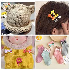 100 шт. 10 цвета клубничный узор полиэстер банты украшения аксессуары&nbsp;AJEW-CJ0001-72