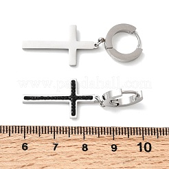 Серьги-кольца из полимерной глины с крестом 304 из нержавеющей стали EJEW-G453-11P-01