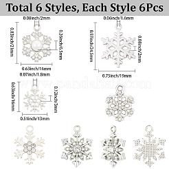 36шт 6 стиля подвески из сплава со стразами&nbsp;FIND-SC0020-06