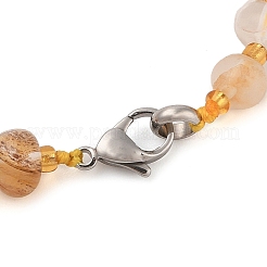 Наборы браслетов и ожерелий из натуральных желтых гематоидных кварцевых бусин&nbsp;SJEW-P004-01P-05