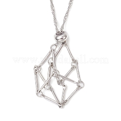 304 нержавеющая сталь макраме мешочек пустой держатель для камней изготовление ожерелья NJEW-JN05236-02