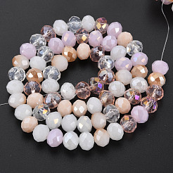 Стеклянные бусины с гальваническим покрытием  EGLA-S194-18H