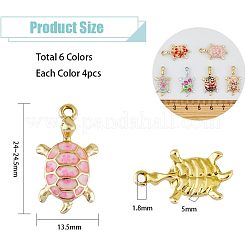 24шт 6 цвета сплава эмалевые подвески&nbsp;FIND-FH0005-69