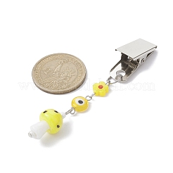 Железные зажимы для удостоверений личности с грибом лэмпворк и сглазом ручной работы JEWB-BR00126-04